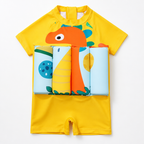 FloatPals Swim Confidence Suit - Yellow dinosaur print